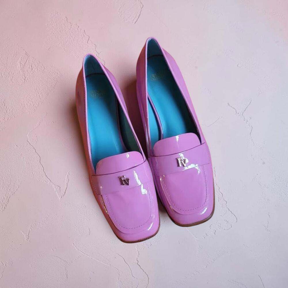 Frances Valentine Twiggy Pink Patent Loafer 8.5